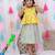 Summer sleeveless pure cotton printed tieup top & skirt set for girls  yellow