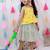 Summer sleeveless pure cotton printed tieup top & skirt set for girls  yellow