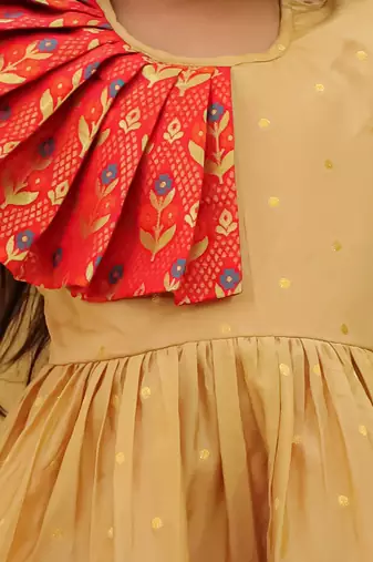 Short sleeves jacquard party dress for girls  red