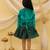 Full sleeves velvet party dress for girls  green