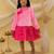 Full sleeves velvet party dress for girls pink