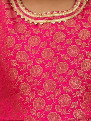 Short sleeves pathani gown for girls  pink 5