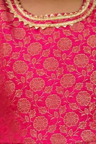 Short sleeves pathani gown for girls  pink