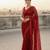 Red color sequence zig zag pattern all over work Georgette silk saree 