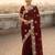 Maroon color embroidery work and multi Thread work with arco cut work vichitra Saree
