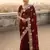 Maroon color embroidery work and multi Thread work with arco cut work vichitra Saree