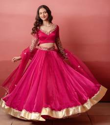 Rani Organza Handwork Gotapatti Lehenga Set with Handwork Blouse & Dupatta