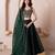 Bottle Green Burberry Organza Handwork Lehenga Set