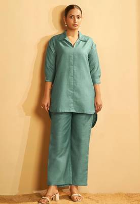 Mint essence embroidered cotton coord set 1