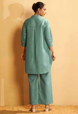 Mint essence embroidered cotton coord set 2