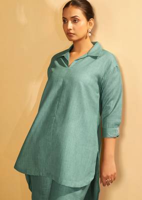 Mint essence embroidered cotton coord set 3