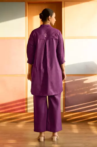 Plum purple linen blend coord set