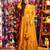 Yellow Printed Airtex Chinon Crop Top Lehenga with Shrug