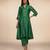 Green embroidered chanderi anarkali kurta set
