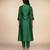 Green embroidered chanderi anarkali kurta set