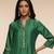 Green embroidered chanderi anarkali kurta set