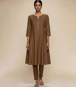 Brown chanderi kurta set