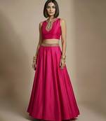 Pink embroidered silk co ord set
