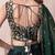Bottle Green Burberry Organza Handwork Lehenga Set