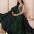 Bottle Green Burberry Organza Handwork Lehenga Set