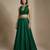 Emerald green embroidered silk co ord set