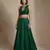 Emerald green embroidered silk co ord set