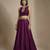 Purple embroidered silk co ord set