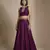 Purple embroidered silk co ord set