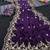 Purple color sequnce with zari Thread work with piping border chiffon Saree
