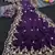 Purple color sequnce with zari Thread work with piping border chiffon Saree
