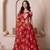 Red Floral Chiffon Handwork Lehenga Set