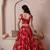 Red Floral Chiffon Handwork Lehenga Set
