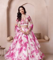 White Flamingo Chiffon Lehenga Set