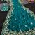 Turquoise color sequnce with zari Thread work with piping border chiffon Saree