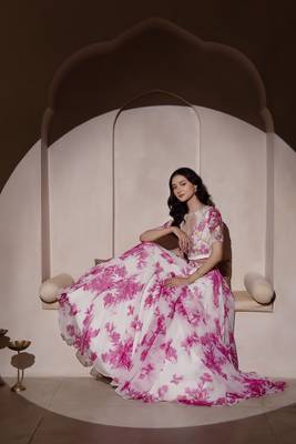 White Flamingo Chiffon Lehenga Set 5