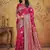 Rani pink elegant silk blend soft fabric saree for women     lightweight traditional saree