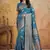 Sky blue elegant silk blend soft fabric saree for women     lightweight traditional saree