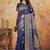 Navy blue elegant silk blend soft fabric saree for women – lightweight traditional saree