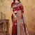 Blood red elegant silk blend soft fabric saree for women     lightweight traditional saree
