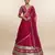 Magenta Pink Embroidered Crepe Lehenga Set