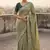 light green color amazing Sequences  Thread Embroidery Work Vichitra Silk Saree