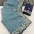 Sky Blue color amazing Sequences  Thread Embroidery Work Vichitra Silk Saree