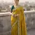 Yellow color amazing Sequences  Thread Embroidery Work Vichitra Silk Saree