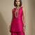 Pink embroidered raw silk co ord set