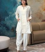 Ivory pintuck kurta set