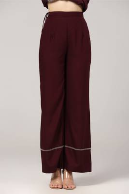 Maroon floral embroidered relaxed coord set 4