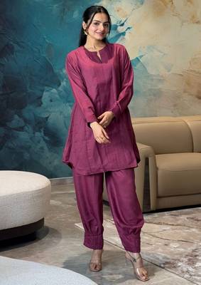 Magenta pintuck kurta set 2