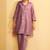 Mauve button-down flared kurta set