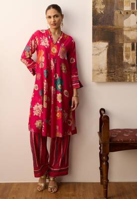 Blossom joy pink floral printed coord set 1