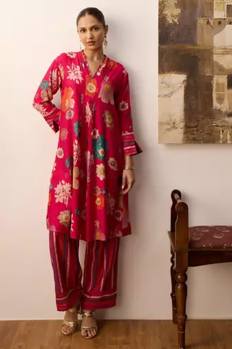 Blossom joy pink floral printed coord set